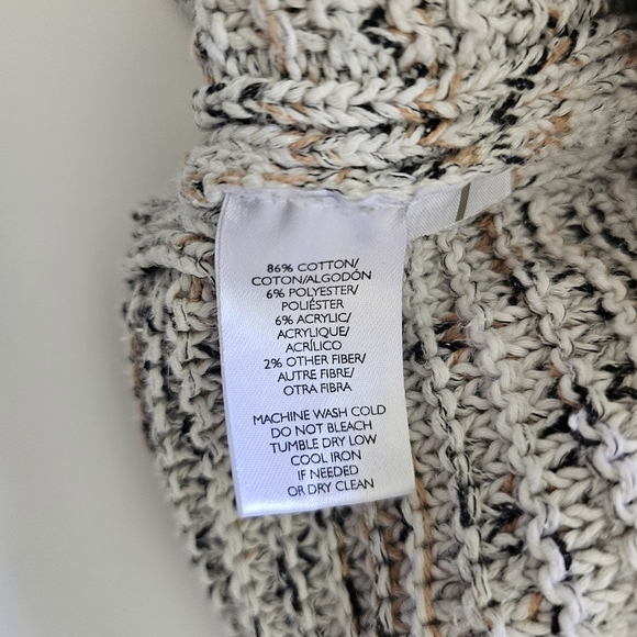 LOFT Marled Natural Sleeveless Soft Knit Sweater Tunic - Picture 3 of 6